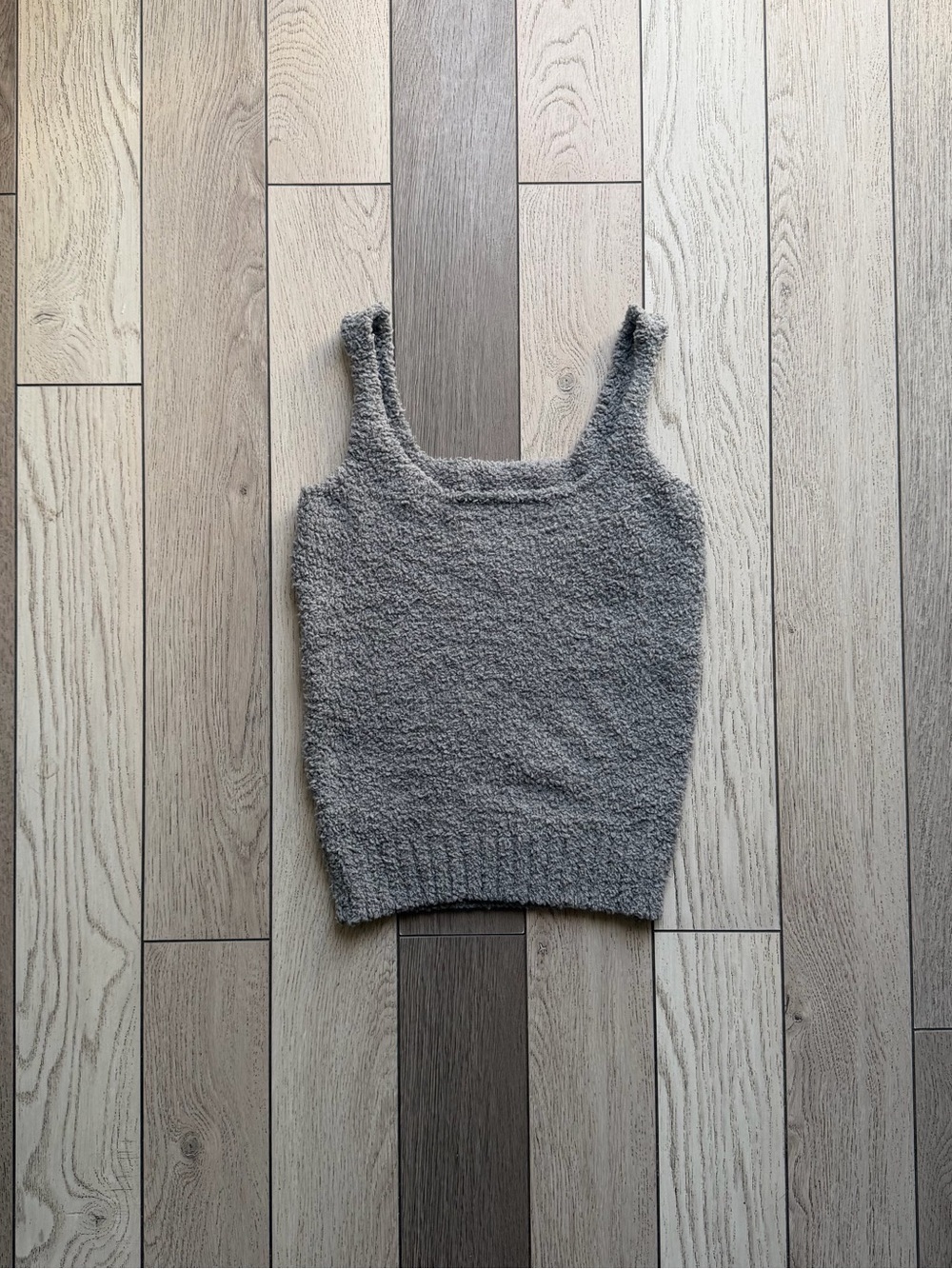 SKIMS Grey Fuzzy Knit Tank Top S/M